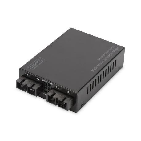 DIGITUS Professional DN-82024 - Media converter - 100Mb LAN - 100Base-FX - SC multi-mode / SC single-mode - up to 20 km - 1310 nm - 0