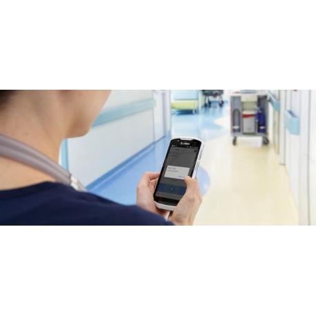 HEALTHCARE WWAN - SIM + ESIM, 2.2GHZ, GMS, SE4100, NFC, 4GB/64GB, 13 MP RFC, 5MP FFC, BACK ALERT BUTTON, BASIC BATTERY, MDNA ENT - 4