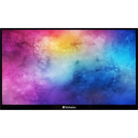Verbatim PMT-15 - LED monitor - 15.6" - portable - touchscreen - 1920 x 1080 Full HD (1080p) - IPS - 1000:1 - HDMI, 2xUSB-C - speakers - 0