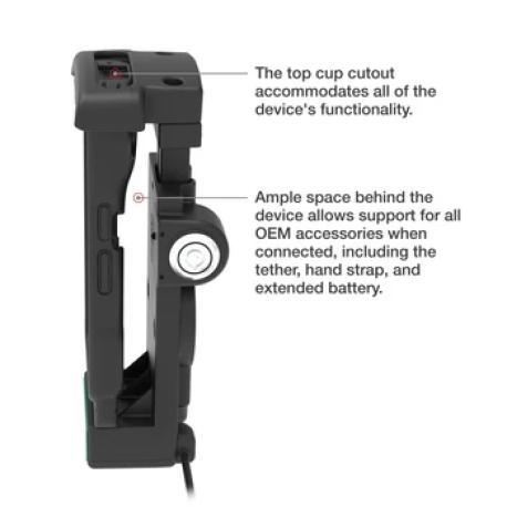 RAM Mounts GDS Holder for Zebra TC2x & TC5x Series in IntelliSkin Protective Sleeve - USB-C & USB-A Connector - 2