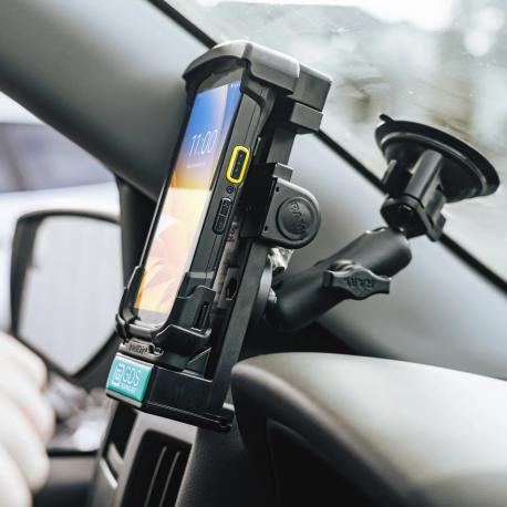 RAM Mounts GDS Holder (Key-Locking) for Zebra TC2x & TC5x Series in IntelliSkin Protective Sleeve - Heated Pogo-Pins - USB-C & U - 1