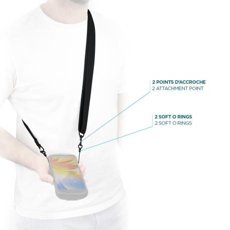 Mobilis - Shoulder strap for carrying case - with 2 soft rings, 2 attachment points - black - 1