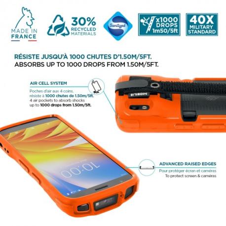 PROTECH - Case - Safety Orange + Handstrap for Zebra TC22 - TC27 - Pantone 021C - Soft bag - 1