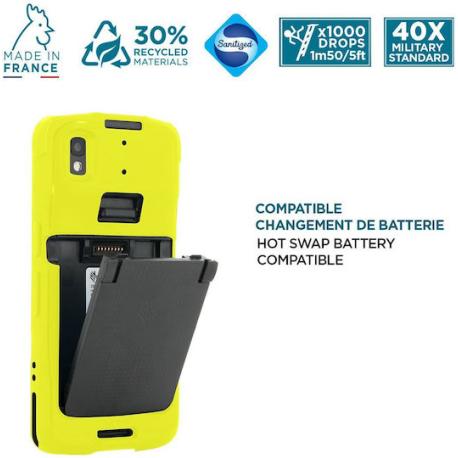 PROTECH - Case - Safety Yellow + Handstrap for Zebra TC22 - TC27 - Pantone 102C - Soft bag - 1