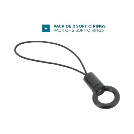 Mobilis - O-ring for shoulder strap - soft - black (pack of 2) - 2