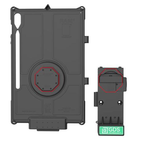 RAM Mounts GDS Uni-Conn Spring Loaded Charging Dock - 2-Hole AMPS Pattern - USB-C & USB-A Connector - Screw-Set - 3