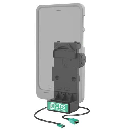 RAM Mounts GDS Uni-Conn Spring Loaded Charging Dock - 2-Hole AMPS Pattern - USB-C & USB-A Connector - Screw-Set - 4