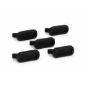 Set of 5 Black USB-C Port Covers, Designed to protect the bottom USB-C port of the TC201 device,