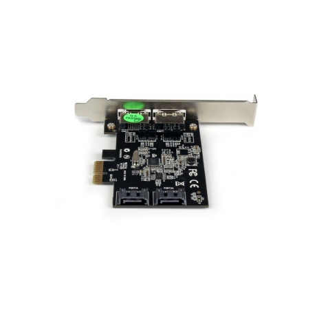 Startech .com 2 Port PCIe / PCI Express SATA III 6Gbps eSATA Controller Card - Storage controller - 2 Channel - SATA-600 / eSATA