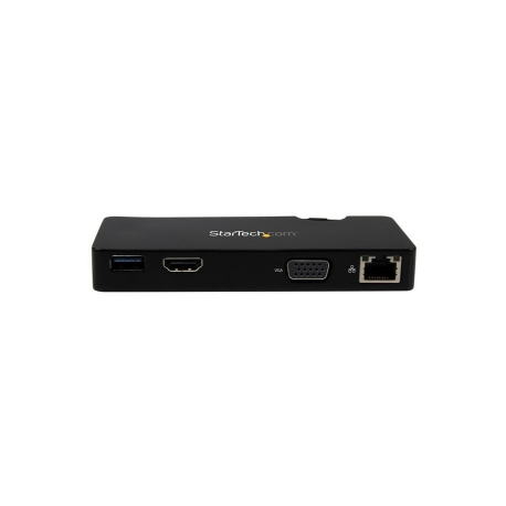 StarTech.com USB 3.0 to HDMI or VGA Adapter Dock - USB 3.0 Mini Docking Station w /  USB, GbE Ports - Portable Universal Laptop Travel Hub (USB3SMDOCKHV) - Docking station - USB - HDMI - GigE - for P / N: ARMPIVOT, ARMPIVOTE, ARMPIVSTND, ARMSLIM, ARMUNONB - 1