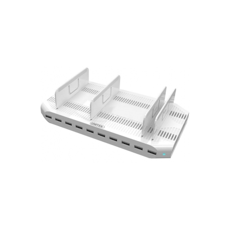 Unitek Smart Charging Station - Charging stand + AC power adapter - 2.4 A - 10 output connectors (USB) - 0