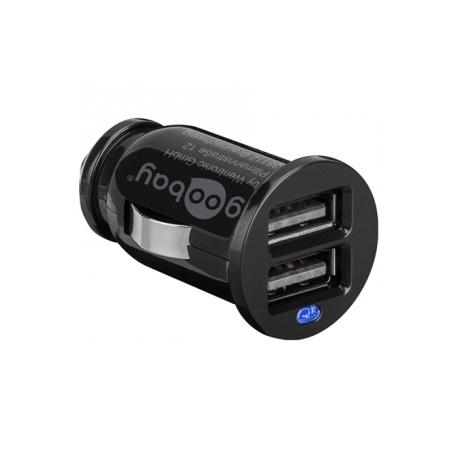 goobay - Car power adapter - 2.1 A - 2 output connectors (USB) - black - 0