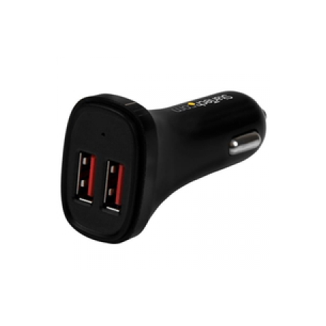 StarTech.com Dual Port USB Car Charger - High Power 24W / 4.8A - Black - 2-Port USB Car Charger - Charge two tablets at once (USB2PCARBKS) - Car power adapter - 24 Watt - 4.8 A - 2 output connectors (USB) - black - for P / N: USBLT1MW, USBLT1MWS, USBLT2MBR, USBLT2MW, USBLT30CMW, USBLTM1MBK, USBLTM1MWH - 0