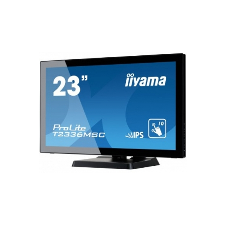 iiyama ProLite T2336MSC-B2 - LED monitor - 23" - touchscreen - 1920 x 1080 Full HD (1080p) @ 60 Hz - IPS - 250 cd / m² - 1000:1 - 5 ms - HDMI, DVI-D, VGA - speakers - black - 3