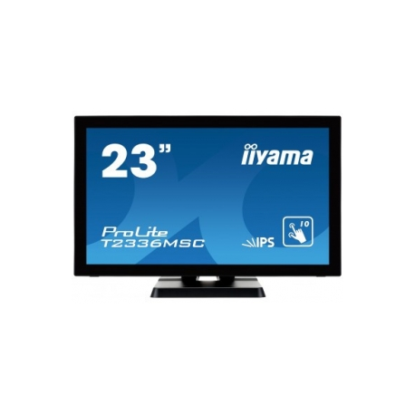 iiyama ProLite T2336MSC-B2 - LED monitor - 23" - touchscreen - 1920 x 1080 Full HD (1080p) @ 60 Hz - IPS - 250 cd / m² - 1000:1 - 5 ms - HDMI, DVI-D, VGA - speakers - black - 10