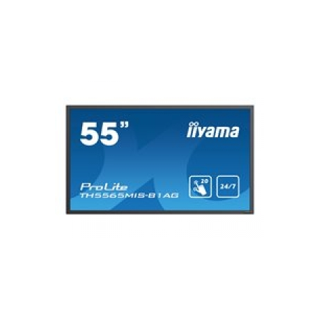 iiyama ProLite TH5565MIS-B1AG - 55" Diagonal Class (54.6" viewable) LED-backlit LCD display - digital signage - with touchscreen - 1080p 1920 x 1080 - black - 0