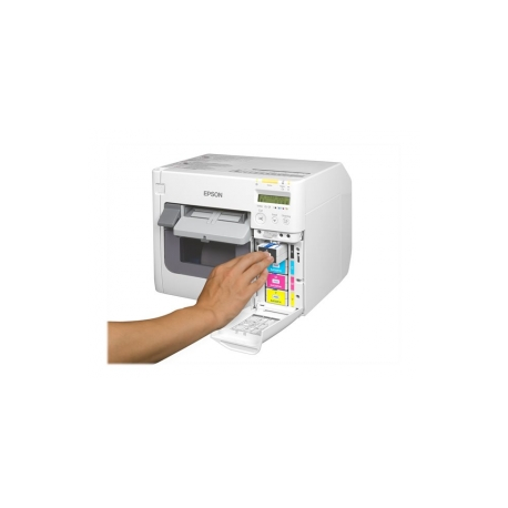 Epson TM-C3500 (Desktop-Etikettenfarbdrucker, Ethernet-Schnittstelle 100 Base-TX/10 Base-T, USB 2.0 Typ A, inkl. Netzteil, Treib
