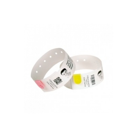 Zebra Z-Band Direct Pediatric - Polypropylene (PP) - permanent rubber adhesive - perforated - white, red border - 25 x 178 mm 1800 pcs. (6 roll(s) x 300) wristbands cartridge - for Zebra HC100, HC100 Patient I.D. Solution - 1