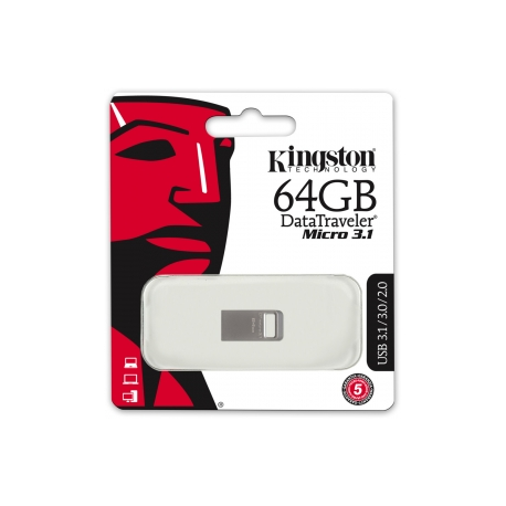 Kingston USB flash memory 64GB DTMicro USB 3.1/3.0 Type-A metal ultra