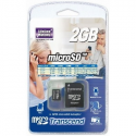 Transcend - Flash memory card (SD adapter included) - 2 GB - microSD