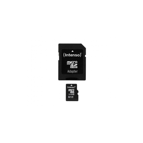 Intenso Class 10 - Flash memory card (microSDHC to SD adapter included) - 32 GB - Class 10 - microSDHC - 0