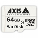 AXIS Surveillance - Flash memory card (microSDXC to SD adapter included) - 64 GB - Class 10 - microSDXC - white - for AXIS D201, M4308, P3818, Q1656, Q1715, Q1951, Q1952, Q6100, V5938 50; P37 Series