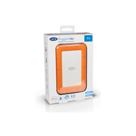 LaCie Rugged Mini - Hard drive - 4 TB - external (portable) - USB 3.0 - 5400 rpm - 7