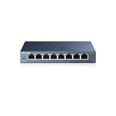 TP-LINK TL-SG108 8-port Metal Gigabit Switch - Switch - unmanaged - 8 x 10 / 100 / 1000 - desktop - 0