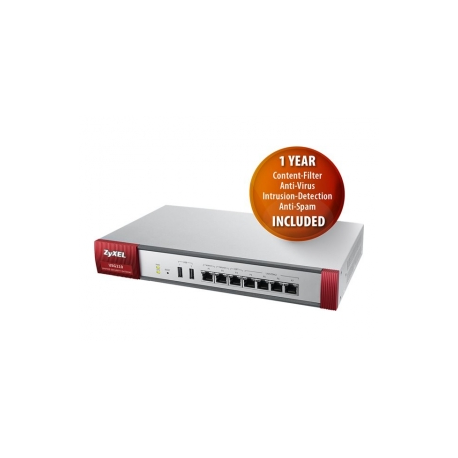 Zyxel USG210UTMBDL (Firewall Appliance 10/100/1000, 4x LAN/DMZ, 2x WAN, 1xOPT UTM Bundle AS,AV,CF,IDP)