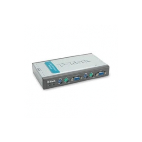D-LINK DKVM-4K, 4port KVM switch with 2 cable, Control 4 PCs from a single keyboard, monitor, mouse. Support both AT and PS/2 st