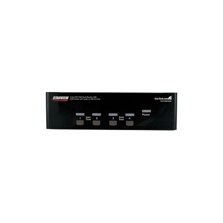StarTech.com 4 Port DVI VGA Dual Monitor KVM Switch USB with Audio and USB 2.0 Hub (SV431DDVDUA) - KVM  /  audio  /  USB switch - 4 x KVM  /  audio  /  USB - 1 local user - desktop - for P / N: IM12D1500P, SVA12M2NEUA, SVA12M5NA, USBDVI4N1A6, USBVGA4N1A10, USBVGA4N1A6 - 0