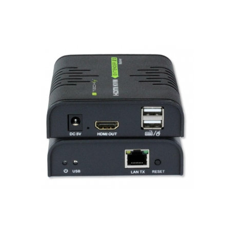techly HDMI KVM Extender over Network Cable - Transmitter and receiver - KVM  /  audio extender - GigE - 10Base-T, 100Base-TX, 1000Base-T - up to 120 m - 1