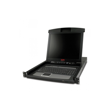 APC LCD Console - KVM console with KVM switch - 8 ports - PS / 2 - 17" - rack-mountable - VGA - black - 1U - for P / N: AR3106SP, SMX1000C, SMX1500RM2UC, SMX1500RM2UCNC, SMX750C, SMX750CNC, SRT5KRMXLW-TW - 0