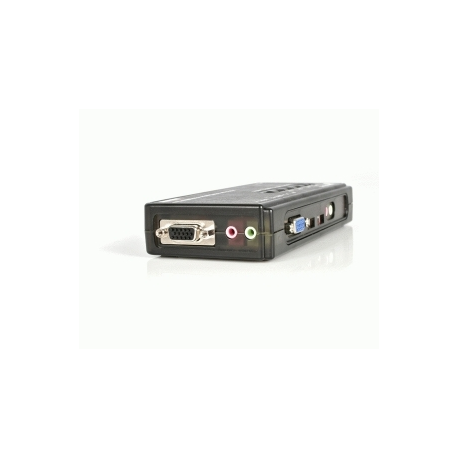 StarTech.com 4 Port Black USB KVM Switch Kit with Cables and Audio - desktop KVM Switch - VGA KVM Switch - USB KVM Switch 4 Port (SV411KUSB) - KVM  /  audio switch - 4 x KVM  /  audio - 1 local user - desktop - 2