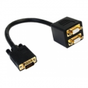 StarTech.com 1 ft. VGA to VGA Splitter Cable - M / F Dual Monitor Video Cable Splitter (VGASPL1VV) - VGA splitter - HD-15 (VGA) (M) to HD-15 (VGA) (F) - 30 cm - black - for P / N: DP2VGAMM6, DP2VGAMM6B, HD2VGAMM6, MXT101MM