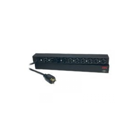 APC Basic Rack-Mount PDU - Power distribution strip (rack-mountable) - AC 120 V - 1.8 kW - input: NEMA 5-15 - output connectors: 10 (NEMA 5-15) - 1U - 19" - 3.7 m cord - black - for P / N: SMX1000C, SMX1500RM2UC, SMX1500RM2UCNC, SMX750C, SMX750CNC, SRTL3KRM1UC - 0