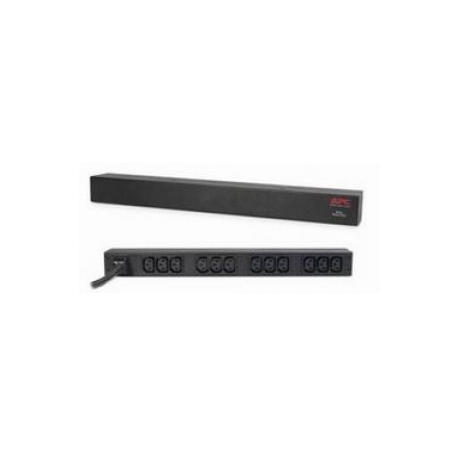 APC Basic Rack-Mount PDU - Power distribution strip (rack-mountable) - AC 208 / 230 V - input: IEC 60320 C20 - output connectors: 12 (IEC 60320 C13) - 1U - 19" - 2.5 m cord - black - for P / N: SMTL1000RMI2UC, SMX1000C, SMX1500RM2UC, SMX1500RM2UCNC, SMX750C, SMX750CNC - 0