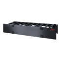 APC Horizontal Cable Manager Single-Sided with Cover - Rack cable management panel with cover - black - 2U - for P / N: SMTL1000RMI2UC, SMX1000C, SMX1500RM2UC, SMX1500RM2UCNC, SMX750C, SMX750CNC