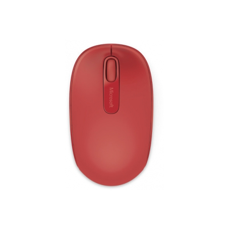 Microsoft Wireless Mobile Mouse 1850 - Mouse - right and left-handed - optical - 3 buttons - wireless - 2.4 GHz - USB wireless receiver - flame red - 2