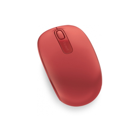 Microsoft Wireless Mobile Mouse 1850 - Mouse - right and left-handed - optical - 3 buttons - wireless - 2.4 GHz - USB wireless receiver - flame red - 4
