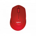 Logitech M330 SILENT PLUS - Mouse - 3 buttons - wireless - 2.4 GHz - USB wireless receiver - red
