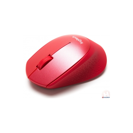 Logitech M330 SILENT PLUS - Mouse - 3 buttons - wireless - 2.4 GHz - USB wireless receiver - red - 2
