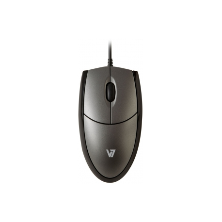 V7 MV3000 full sized Plug & Play USB optical LED mouse - Mouse - optical - 3 buttons - wired - USB - silver with black - retail - 2