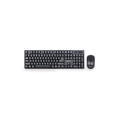 Gembird KBS-W-01 - Keyboard and mouse set - wireless - 2.4 GHz - US - black - 0