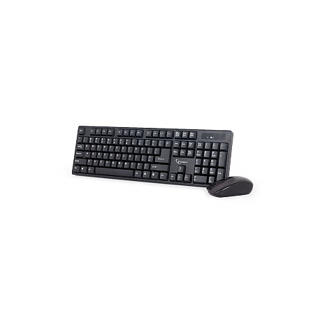 Gembird KBS-W-01 - Keyboard and mouse set - wireless - 2.4 GHz - US - black - 2