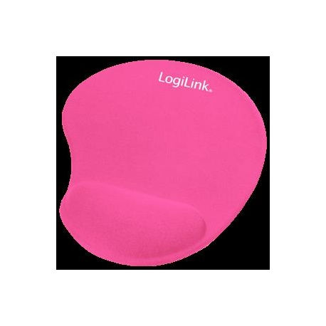 LogiLink GEL Mouse Pad with Wrist Rest Support - Mouse pad with wrist pillow - pink - 0