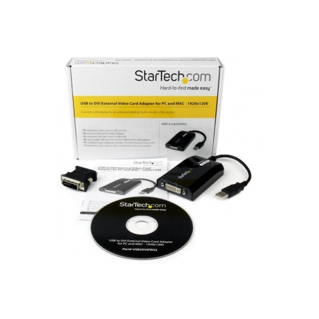 Startech .com USB to DVI Adapter - External USB Video Graphics Card - External video adapter - DisplayLink DL-195 - 16 MB - USB 