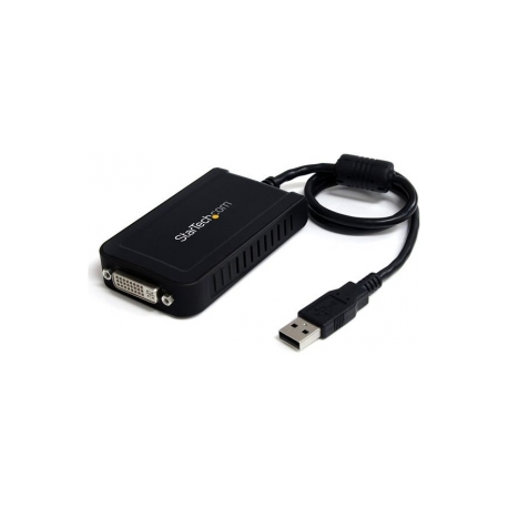 StarTech.com USB to DVI Adapter - 1920x1200 - External Video & Graphics Card - Dual Monitor Display Adapter - Supports Windows (USB2DVIE3) - External video adapter - 32 MB SDRAM - USB 2.0 - DVI - black - for P / N: DVIDDMM10, DVIDDMM6, DVIDSMM10, DVIMM6, DVISPL1DD, HDDVIMM3, HDMIDVIMM10, HDMIDVIMM6 - 4