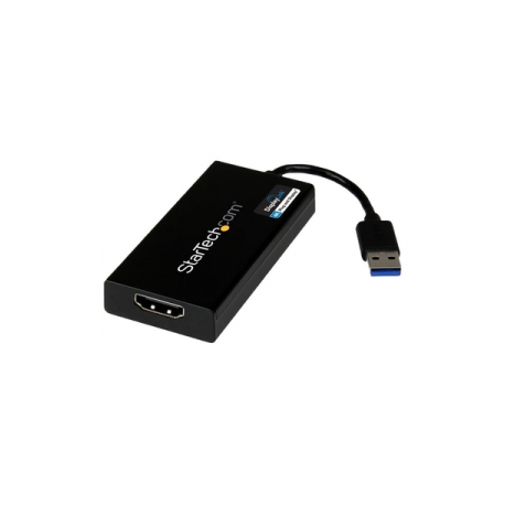 StarTech.com USB 3.0 to HDMI Adapter, 4K 30Hz Ultra HD, DisplayLink Certified, USB Type-A to HDMI Display Adapter Converter for Monitor, External Video & Graphics Card, Mac & Windows - USB to HDMI Adapter (USB32HD4K) - Adapter cable - TAA Compliant - USB Type A male to HDMI female - 20 cm - black - USB power + audio - for P / N: HDDVIMM3, HDMM12, HDMM15, HDMM1MP, HDMM2MP, HDMM3, HDMM3MP, HDMM50A, HDMM6, HDPMM50 - 0