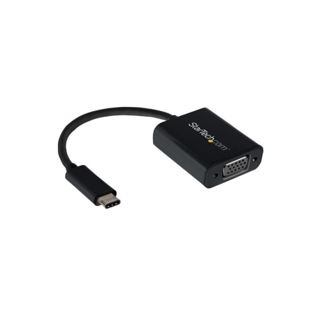 StarTech.com USB-C to VGA Adapter - Black - 1080p - Video Converter For Your MacBook Pro - USB C to VGA Display Dongle (CDP2VGA) - USB  /  VGA adapter - USB-C (M) to HD-15 (VGA) (F) - USB 3.1 Gen 1  /  Thunderbolt 3 - 18 m - USB power, 1920 x 1200 (WUXGA) support - black - for P / N: BNDTB10GI, BNDTB210GSFP, BNDTB410GSFP, BNDTB4M2E1, BNDTBUSB3142, TB4CDOCK - 6